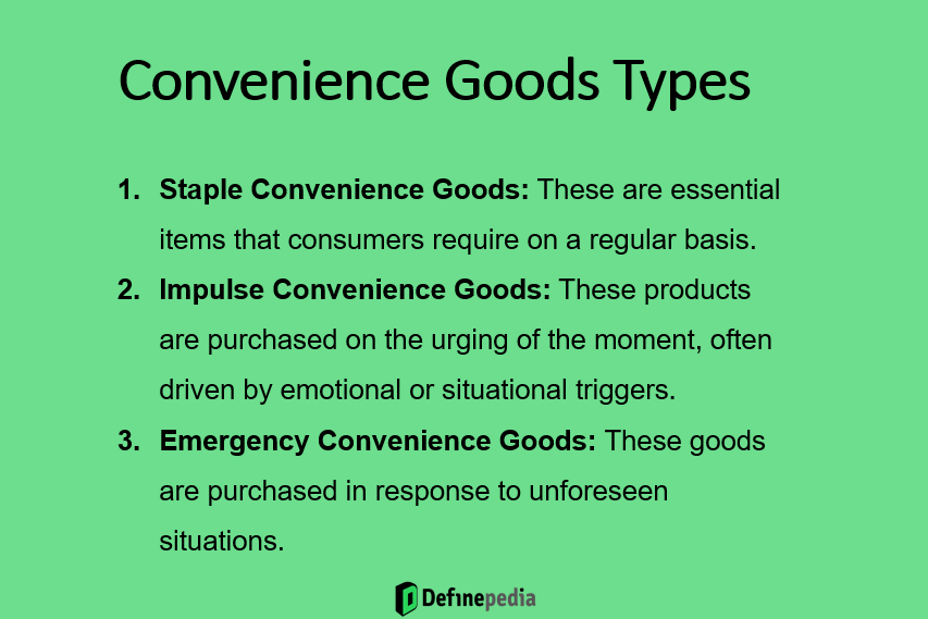 types of Convenience Goods 