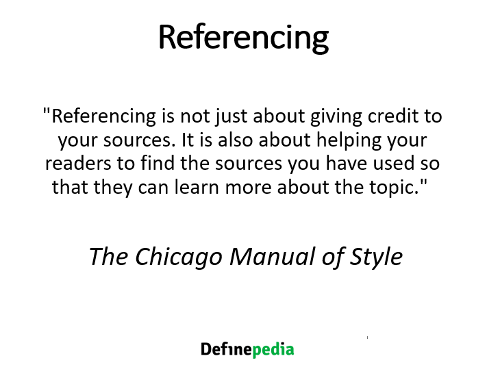 Referencing definepedia