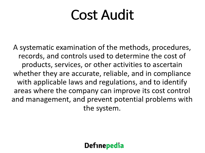 Cost audit