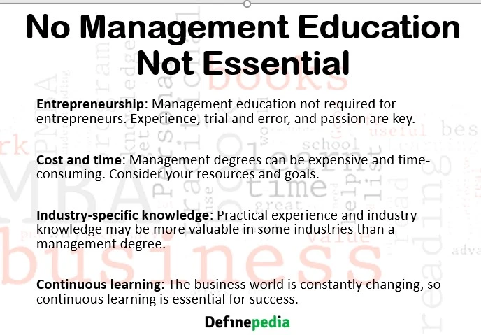 No, Management Education is Not Always Necessary
